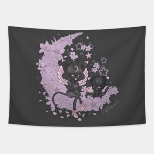 Black Cat Moon Tapestry