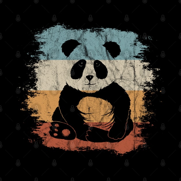 Funky Cute 80s Retro Panda Bear Silhouette by SkizzenMonster