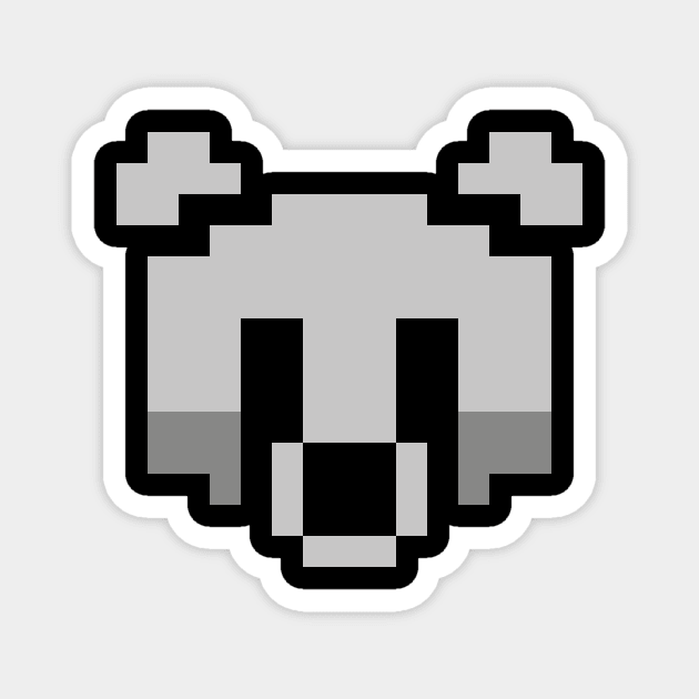 Pixel Bear Head Magnet by w-things