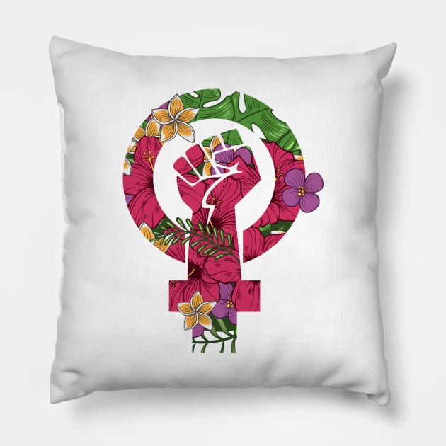 Awesome Floral Fist Hippie Power Hipster Peace Pillow by theperfectpresents