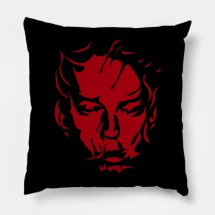 The Face of a Vampire with Scars Pillow