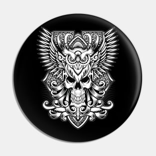 Dark Guardian: The Mysterious Combination of Skull and Owl Pin