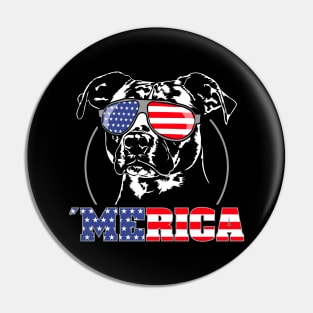 Proud Patriotic Merica Pitbull American Flag sunglasses Pin