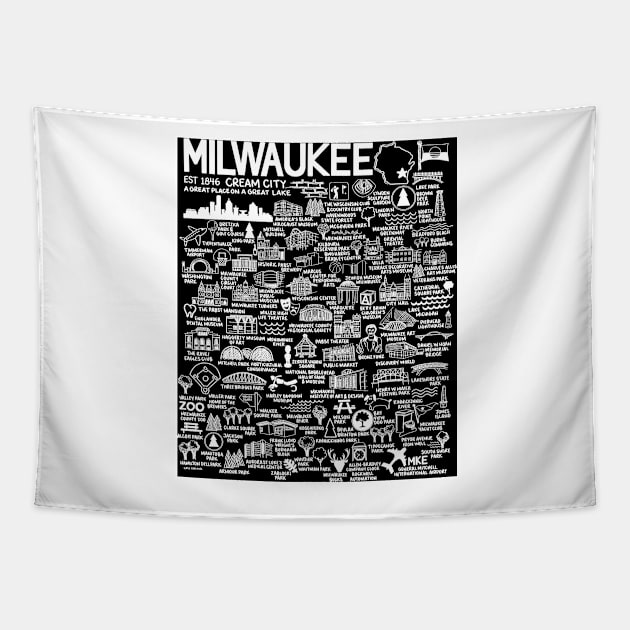 Milwaukee Map Tapestry by fiberandgloss