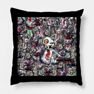 Crazed psycho killer mutant bunnies Pillow