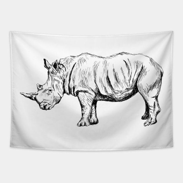 Rhinoceros Tapestry by rachelsfinelines