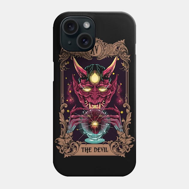 Major Arcana Tarot Card The Devil XV Halloween Phone Case by E