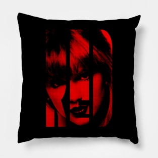 Red Text Musical Vintage Halftones Pillow