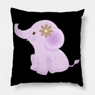 Cute Pink Baby Elephant Pillow