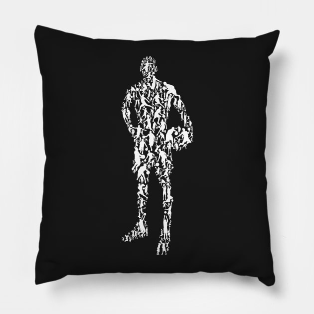 Basketball Player Silhouette Gift design Pillow by theodoros20