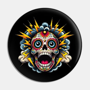 Sugar Skull Art - Feeling Amped Up for Dia de los Muertos Pin