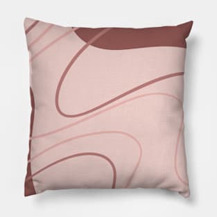 Red Wine and Light Red Geometric Art Shapes and Lines Pillow