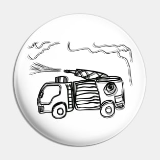 scribble illustration of a fire truck Pin