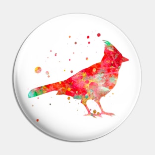 Cardinal Bird Watercolor Painting Pin