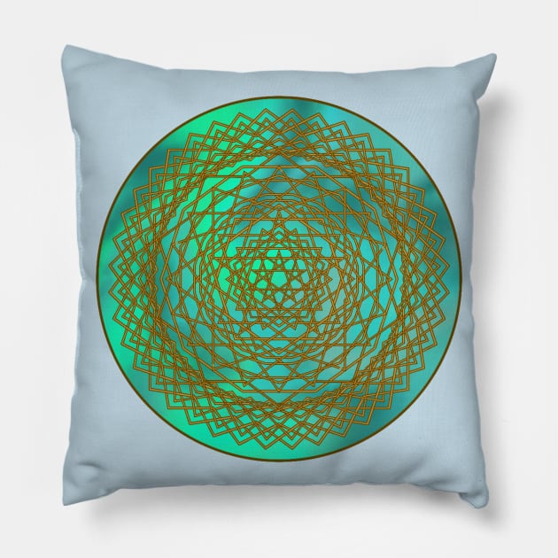 Aqua Knot Pillow by A Rickety Ninja