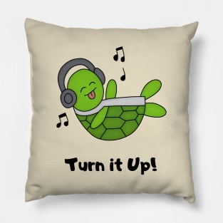 Musical Green Turtle Pillow