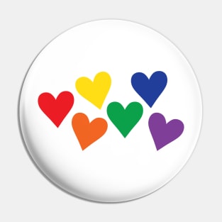 Hearts Gay Pride Pin