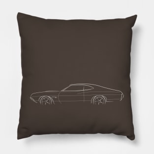 1972 Ford Gran Torino Sport - profile stencil, white Pillow