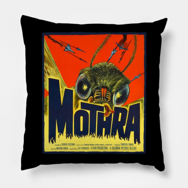 Mothra (1961) Pillow by MondoWarhola