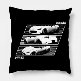 Mazda Miata MX-5 ND Black 'N White Archive 2 (Black Version) Pillow