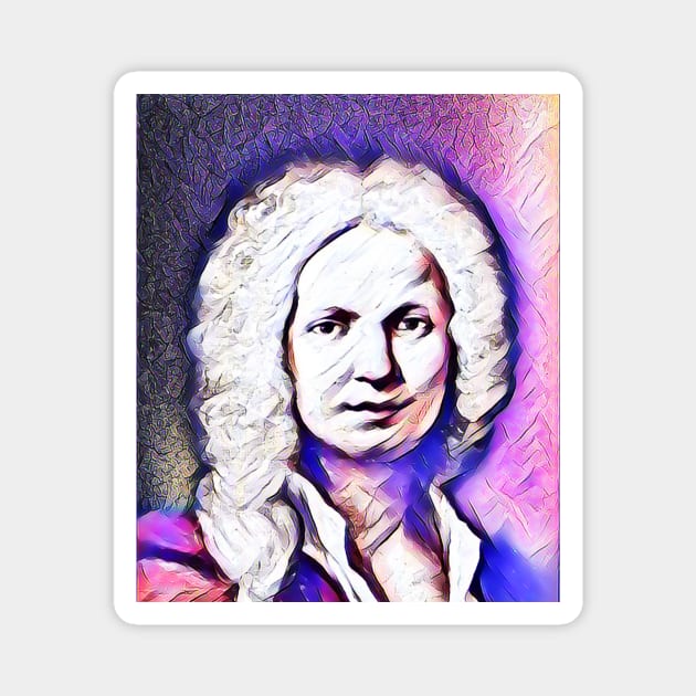 Antonio Vivaldi Pink Portrait | Antonio Vivaldi Artwork 7 Magnet by JustLit