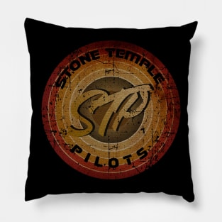 STP - Stone Temple Pilots, circle vintage retro faded Pillow