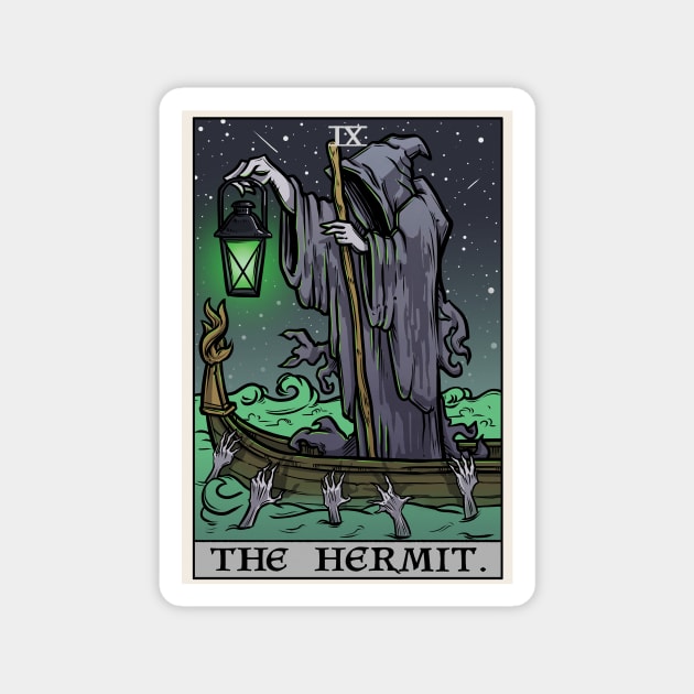 The Hermit Tarot Card Gothic Halloween Psychopomp Grim Reaper Angel of Death Magnet by TheGhoulishGarb