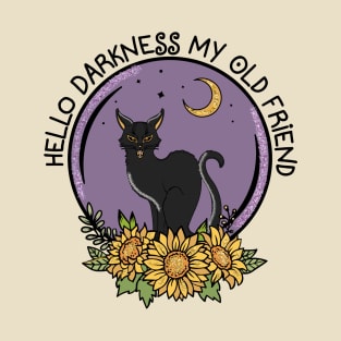 Hello Darkness My Old Friend - Cat Halloween T-Shirt