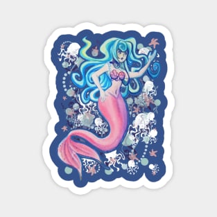 Pink Tailfin Mermaid Magnet