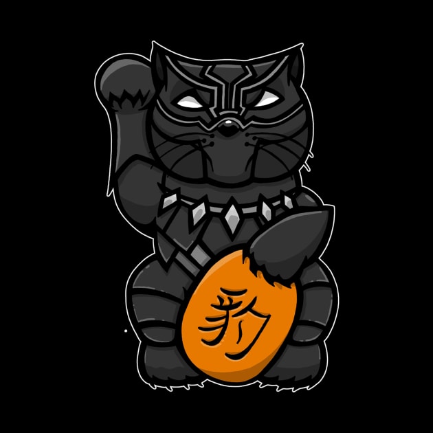 Black Panther Lucky cat by yayzus