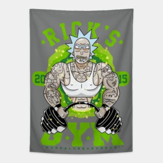 Rick Sanchez in the gym Tapestry by Yurii