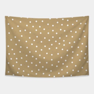 gold background white dots Tapestry