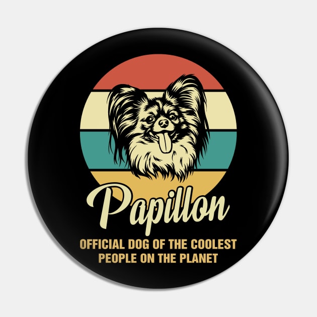 Funny Papillon Dog Vintage Retro T-Shirt Gift Official Dog Of The Coolest People On The Planet, Pin by BilieOcean