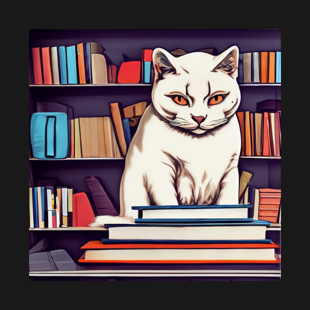 Library Cat by Rishirt