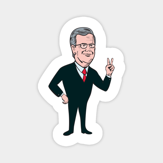 Jeb Bush Republican Candidate 2016 Cartoon Magnet by retrovectors