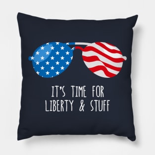 Funny 4th of July Shirt (Liberty and Stuff) Pillow