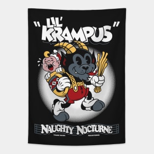 Lil Krampus - Vintage Cartoon Christmas - Creepy Cute Rubber Hose Tapestry