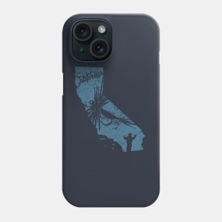 California Distressed Fly Fishing State Map Phone Case