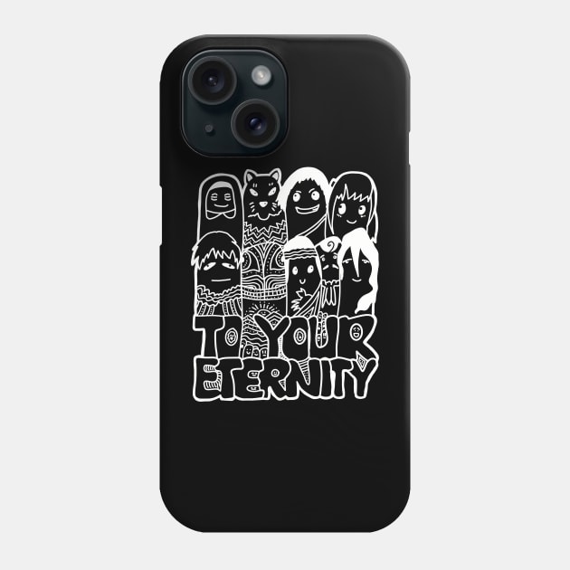 All The Characters In To Your Eternity Or Fumetsu No Anata E Anime Are Drawn With Cool And Cute White Doodles (Transparent) Phone Case by Animangapoi