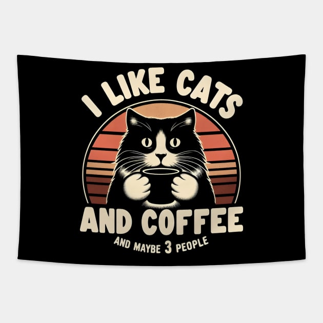 I like cats and coffee Tapestry by Rizstor