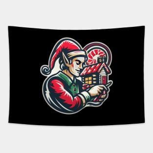 Christmas Elf Fashioned Tapestry