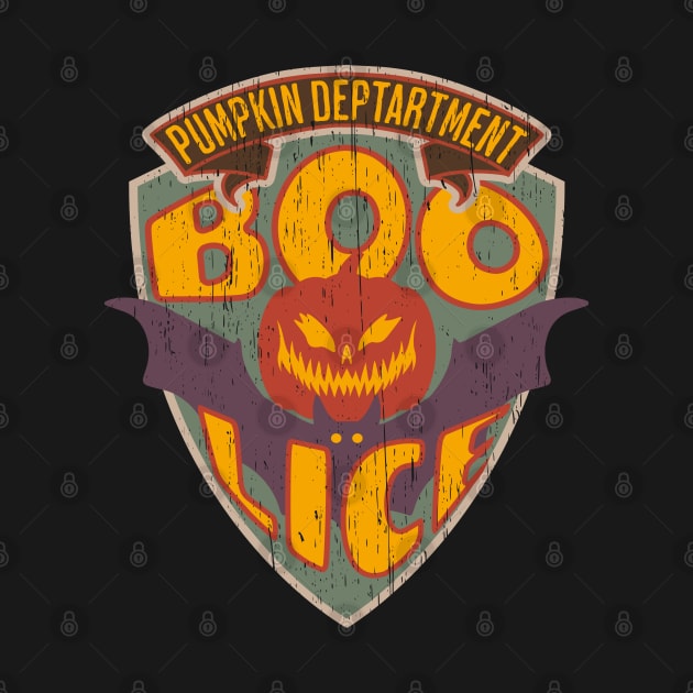 Boolice Halloween police funny badge pumpkin department distressed by SpaceWiz95