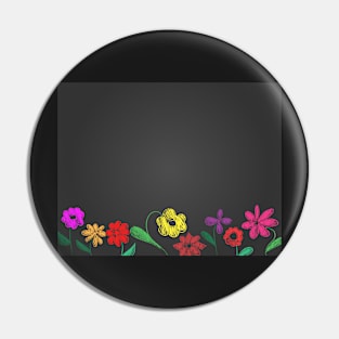 Hand drawn flower chalk style on blackboard Pin