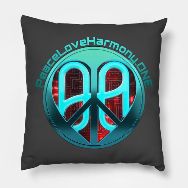 PeaceLoveHarmony.ONE F/B Pillow by Peace Love and Harmony