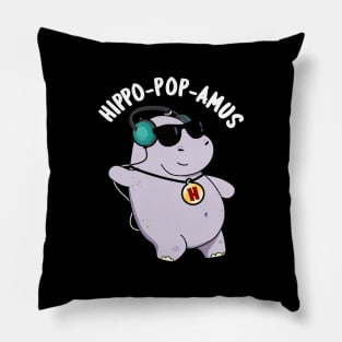 Hippo-pop-amus Funny Pop Music Hippo Pun Pillow