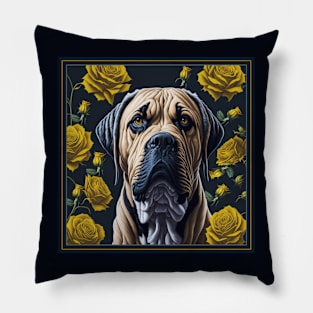 Brazilian mastif yellow roses Pillow