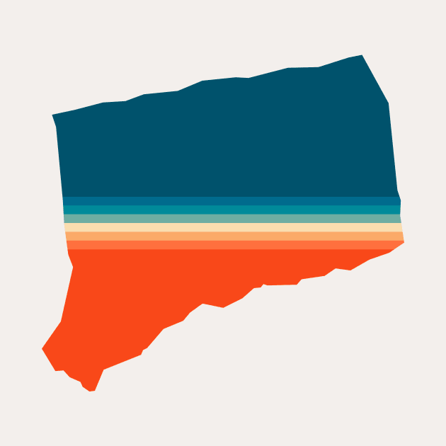 Connecticut State Retro Map by n23tees