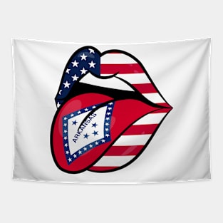 Arkansas American Flag Mouth Tapestry