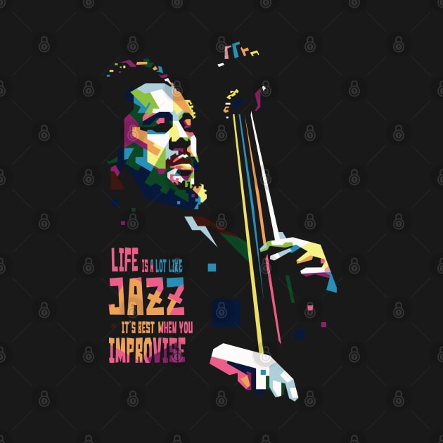 jazz bassist quote wpap pop art by BAJAJU