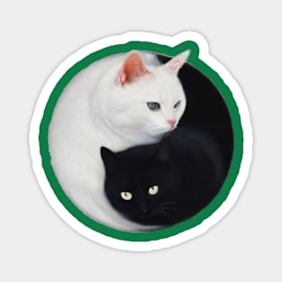 Balaced yin and yang cats Magnet